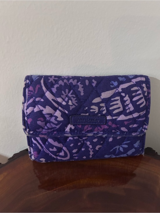 Vera Bradley Handbags - Vera Bradley Purple Quilted Floral Fold-Over Wallet